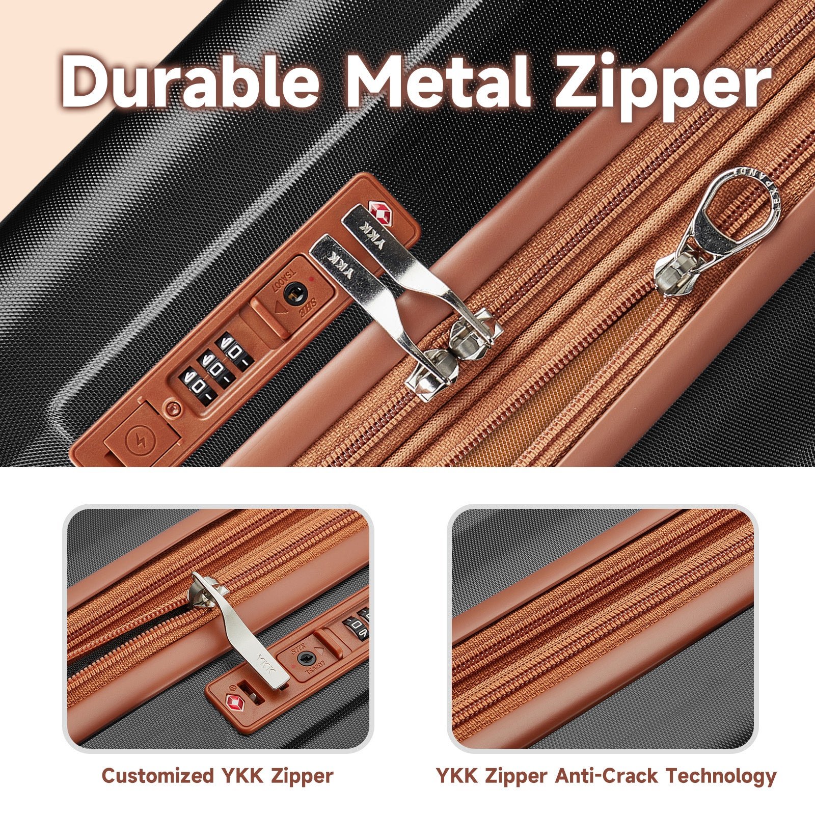 6 Pieces Set 18/20/24/28 INCH Carry On Luggage Set TR007 Plus with Cup Holder and USB Port - 图片 11