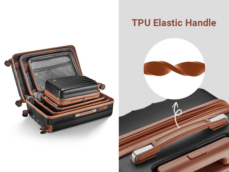 6 Pieces Set 18/20/24/28 INCH Carry On Luggage Set TR007 Plus with Cup Holder and USB Port - 图片 13